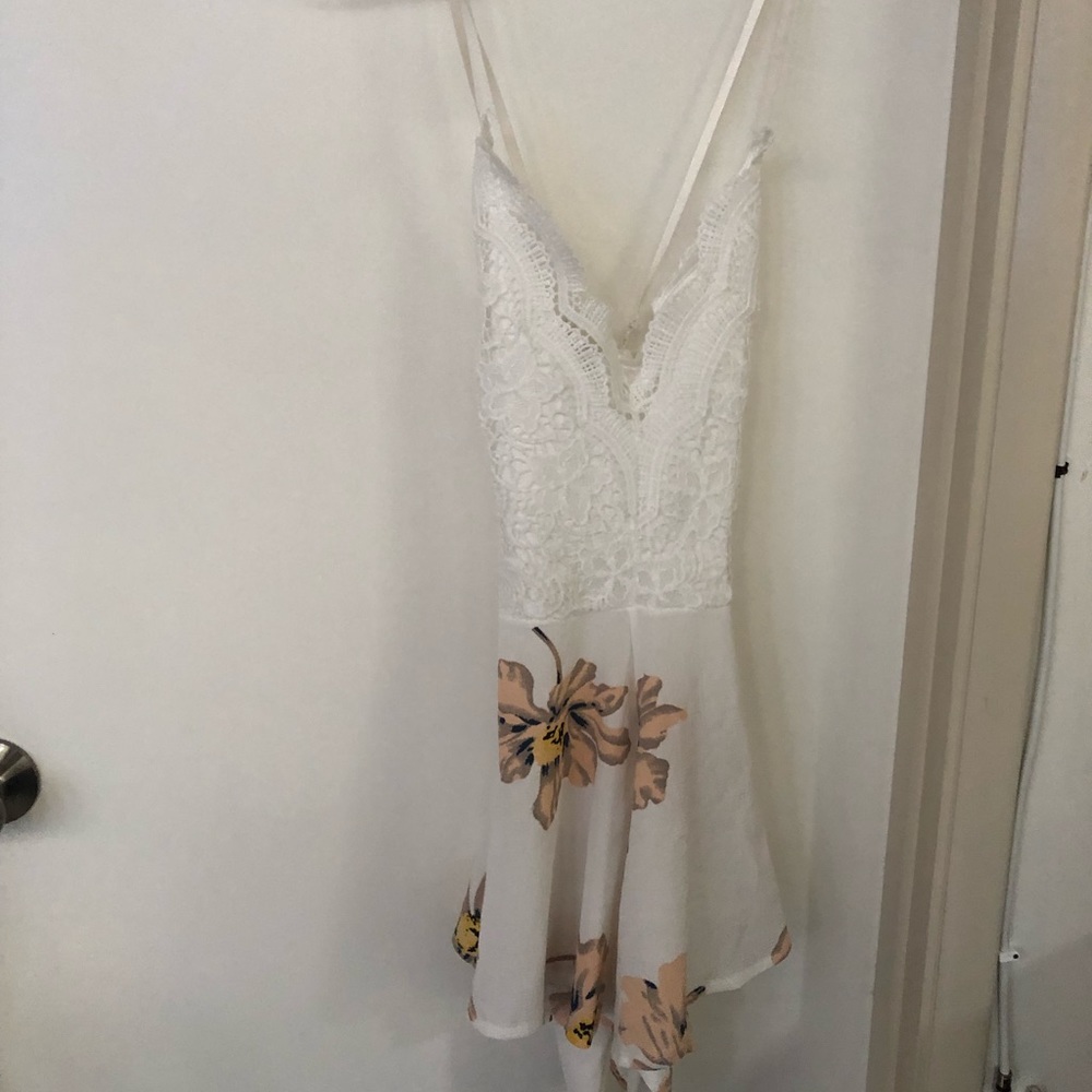 Floral backless crochet dress